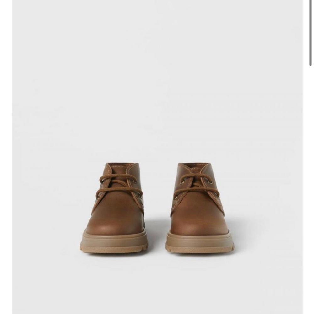 Zara Kids Baby Leather Boots, Brown, 6.5 (5.3 inches)